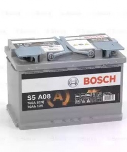 BOSCH 0092S5A080 Аккумуляторная батарея 70Ah BOSCH S5 AGM 12V 70AH 760A