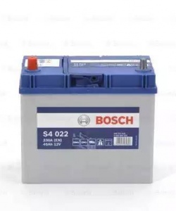BOSCH 0092S40220 Аккумулятор S4 45Ah 330А S4 SILVER тонк.кл.